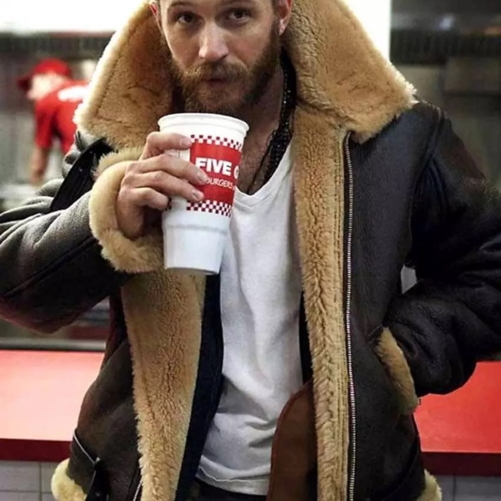 Dunkirk Brown Shearing leather jacket Fur Bomber - Picture 1 of 4